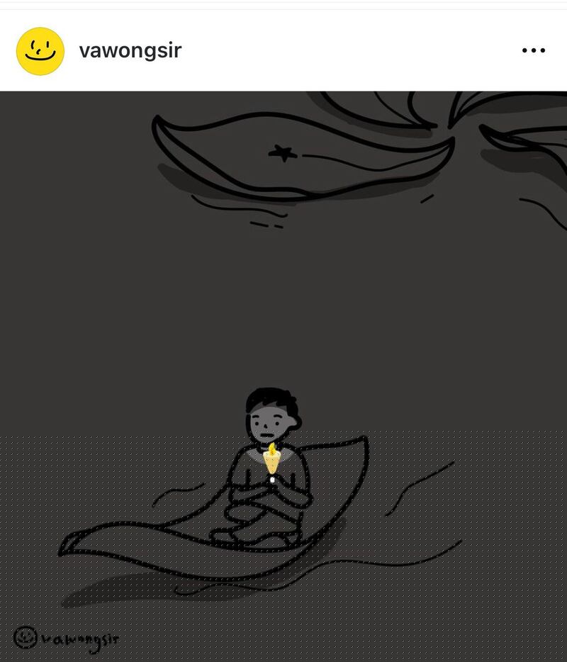 香港插画家VAWONGSIR发表六四插画,以画表达拒絶遗忘。(VAWONGSIR IG截图)